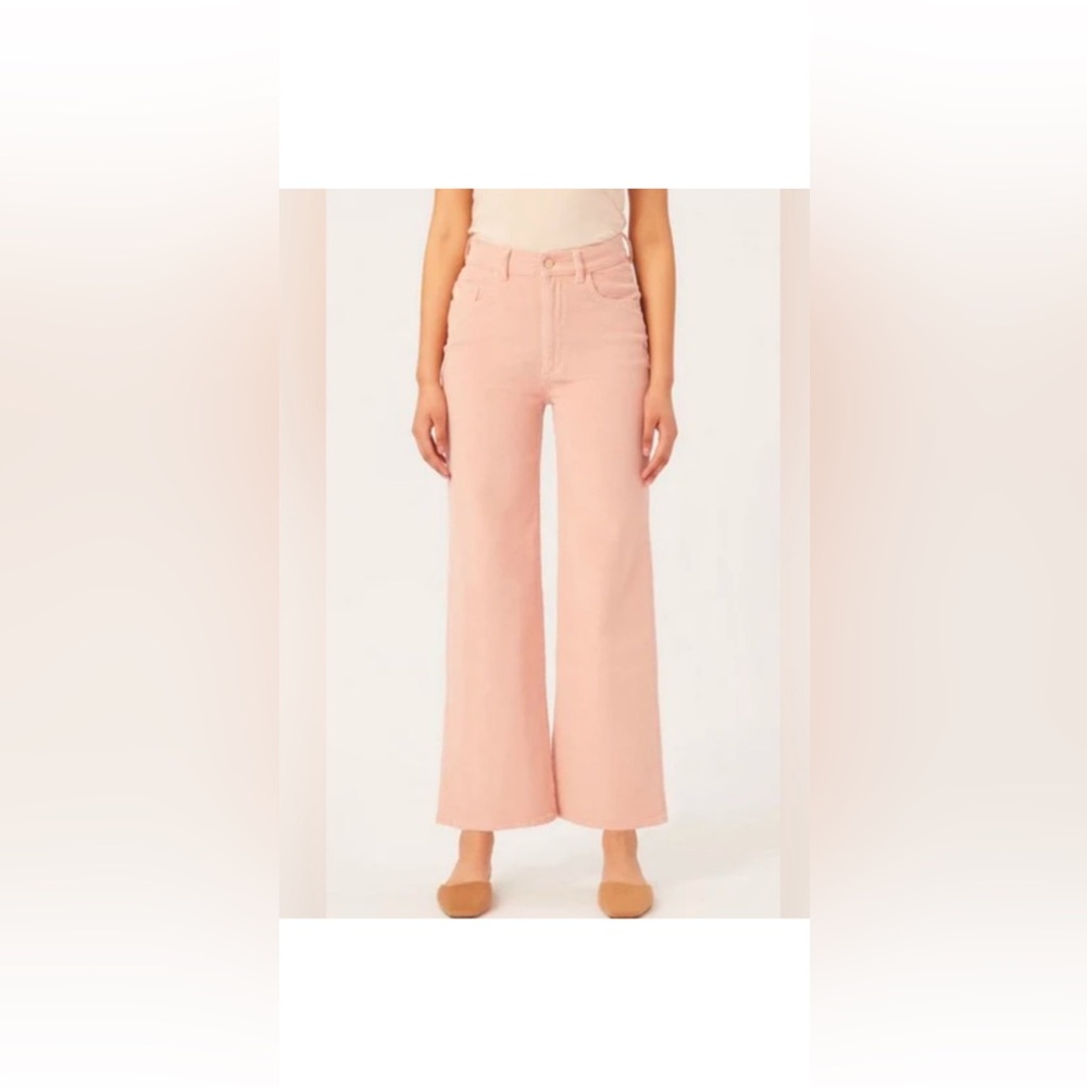 DL1961 Rose Vale Corduroy High-Rise Wide-Leg Pants - Rose Anthropologie